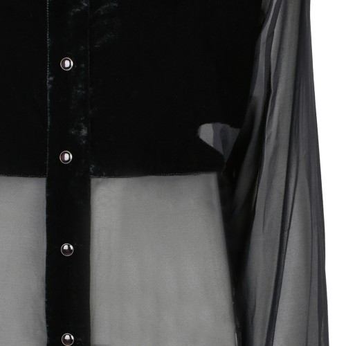 Tom Ford Black Silk Panelled Buttoned Shirt