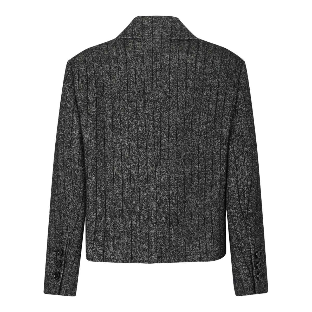 Grey Striped Double Breasted Jacket