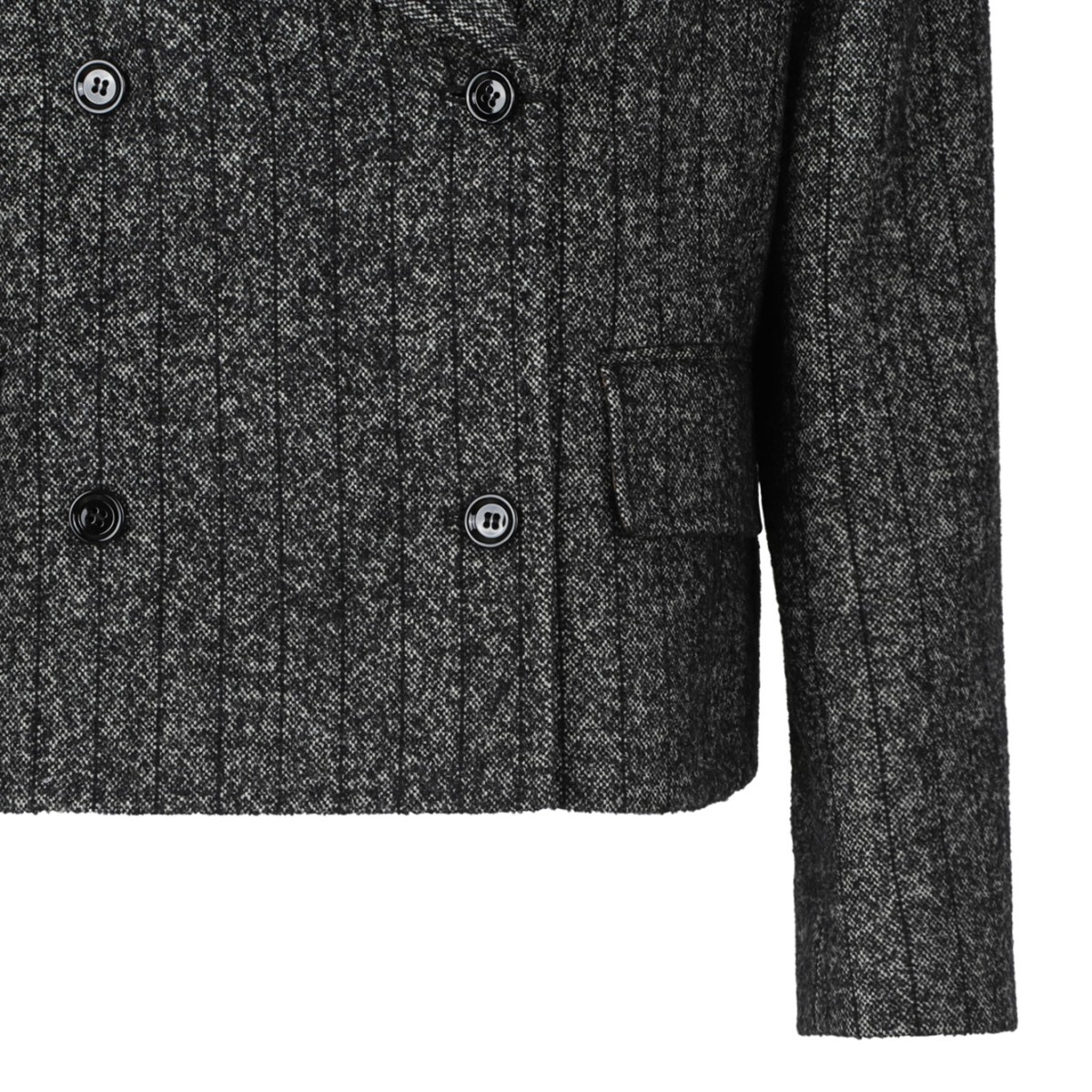 Grey Striped Double Breasted Jacket