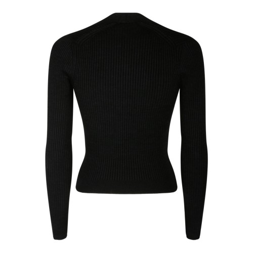 Black Merino Wool Blend Cardigan 2