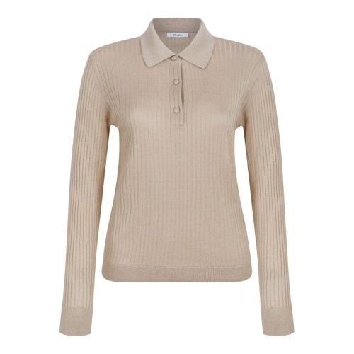 Beige Cashmere and Silk Polo Shirt