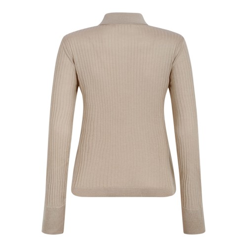 Beige Cashmere and Silk Polo Shirt
