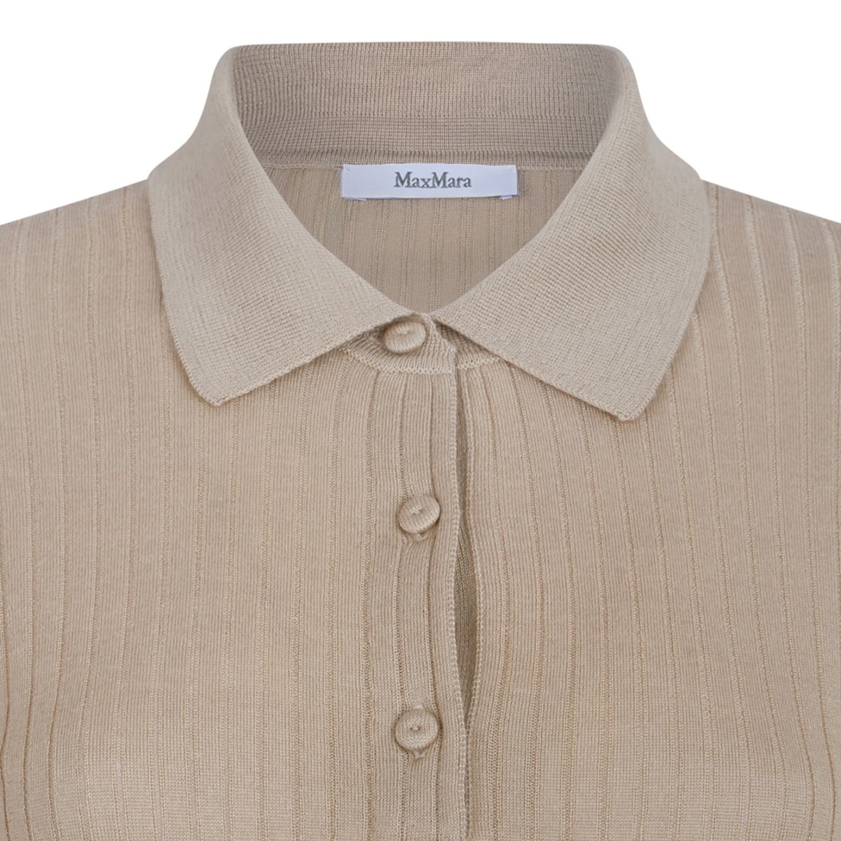 Beige Cashmere and Silk Polo Shirt