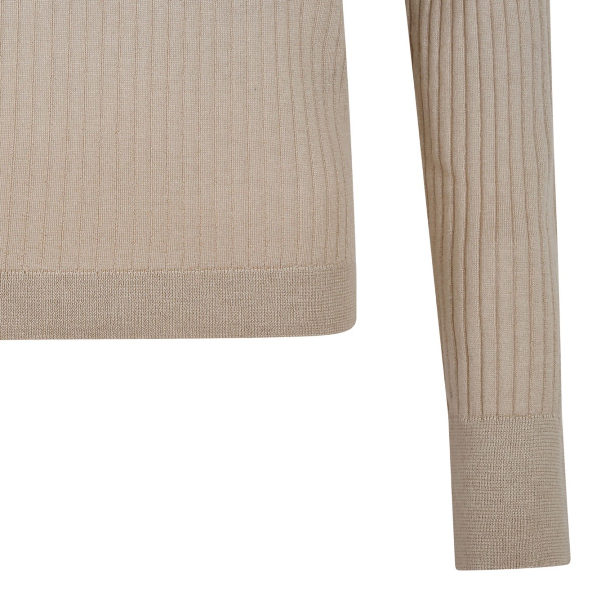 Beige Cashmere and Silk Polo Shirt