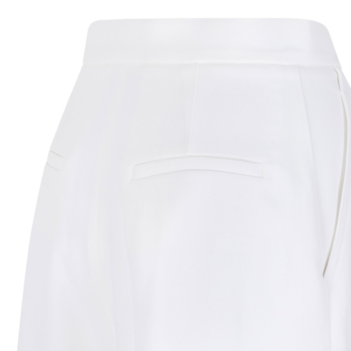 White Gabardine Shorts With Jewel Logo