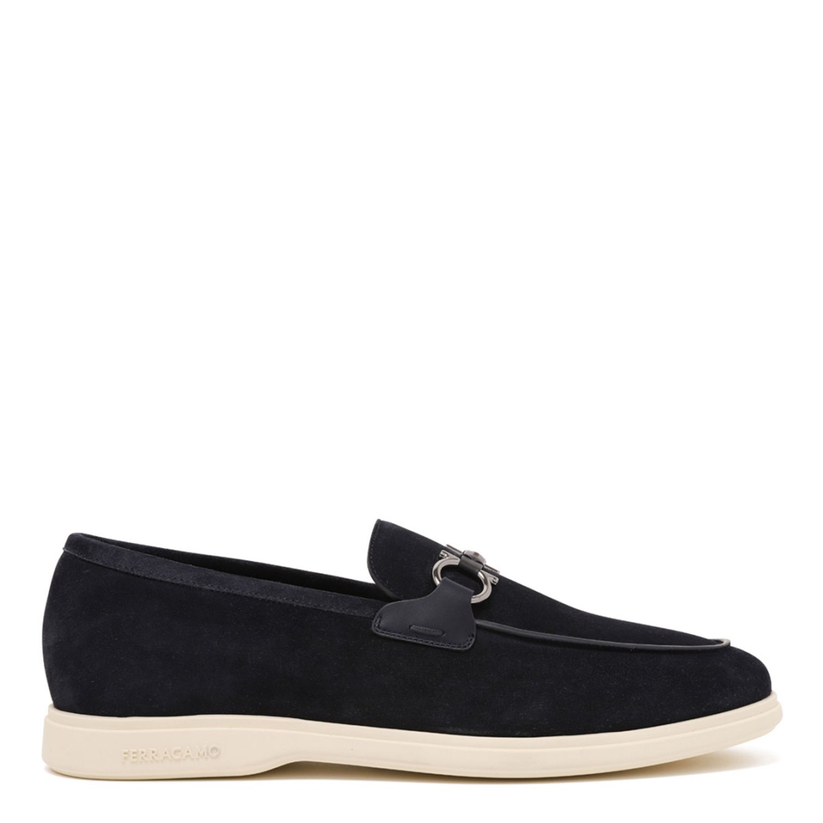 Midnight Blue Informal Moccasin With Gancini Ornament