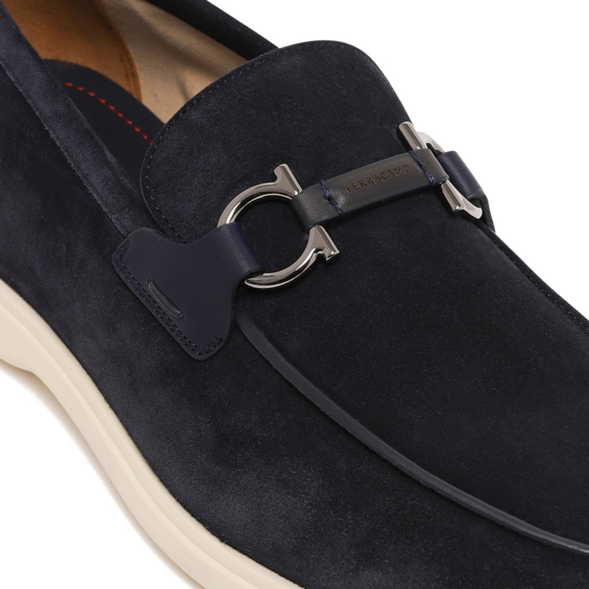 Midnight Blue Informal Moccasin With Gancini Ornament