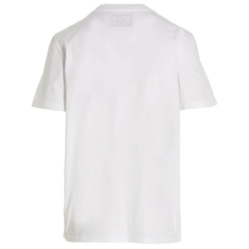 White T-Shirt With Small Silver Star Print 2