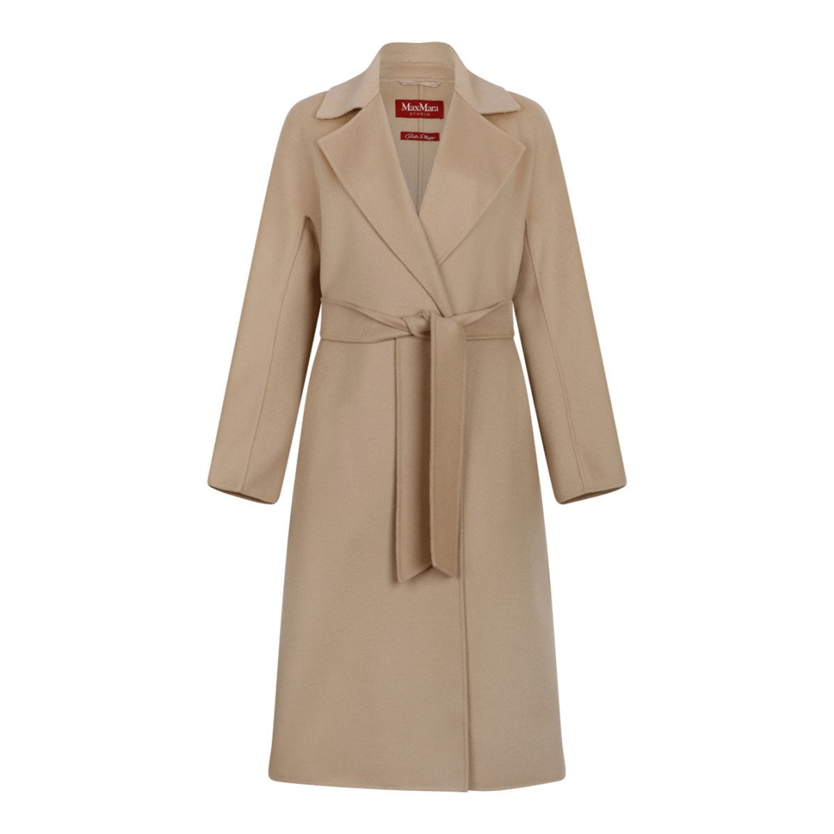 Sand Wool, Cashmere and Silk Long Coat