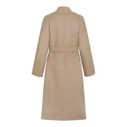 Sand Wool, Cashmere and Silk Long Coat