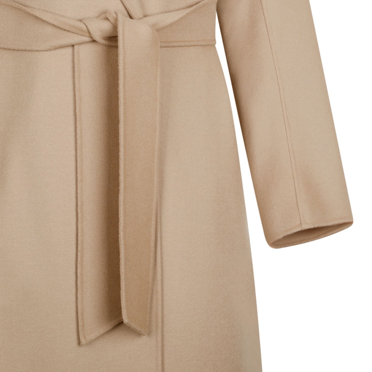 Sand Wool, Cashmere and Silk Long Coat