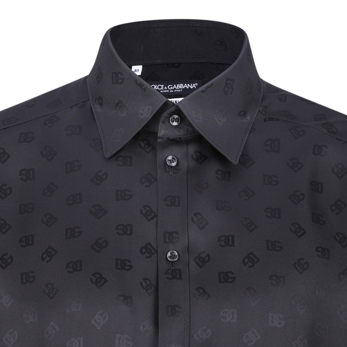 Black Monogram Silk Shirt