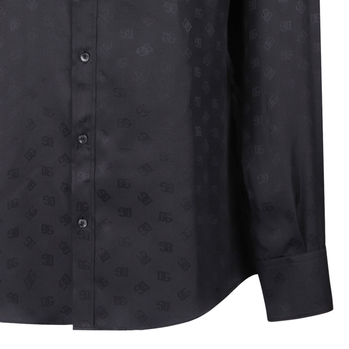 Black Monogram Silk Shirt