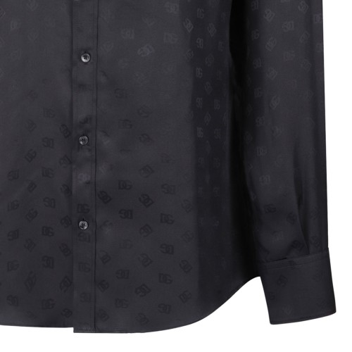Black Monogram Silk Shirt