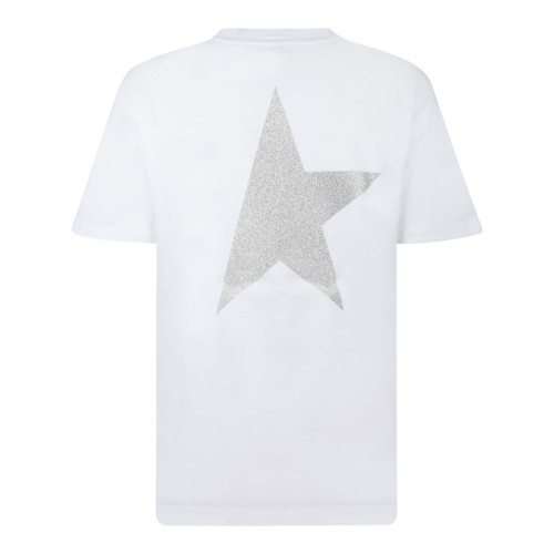 White and Silver Printed T-Shirt