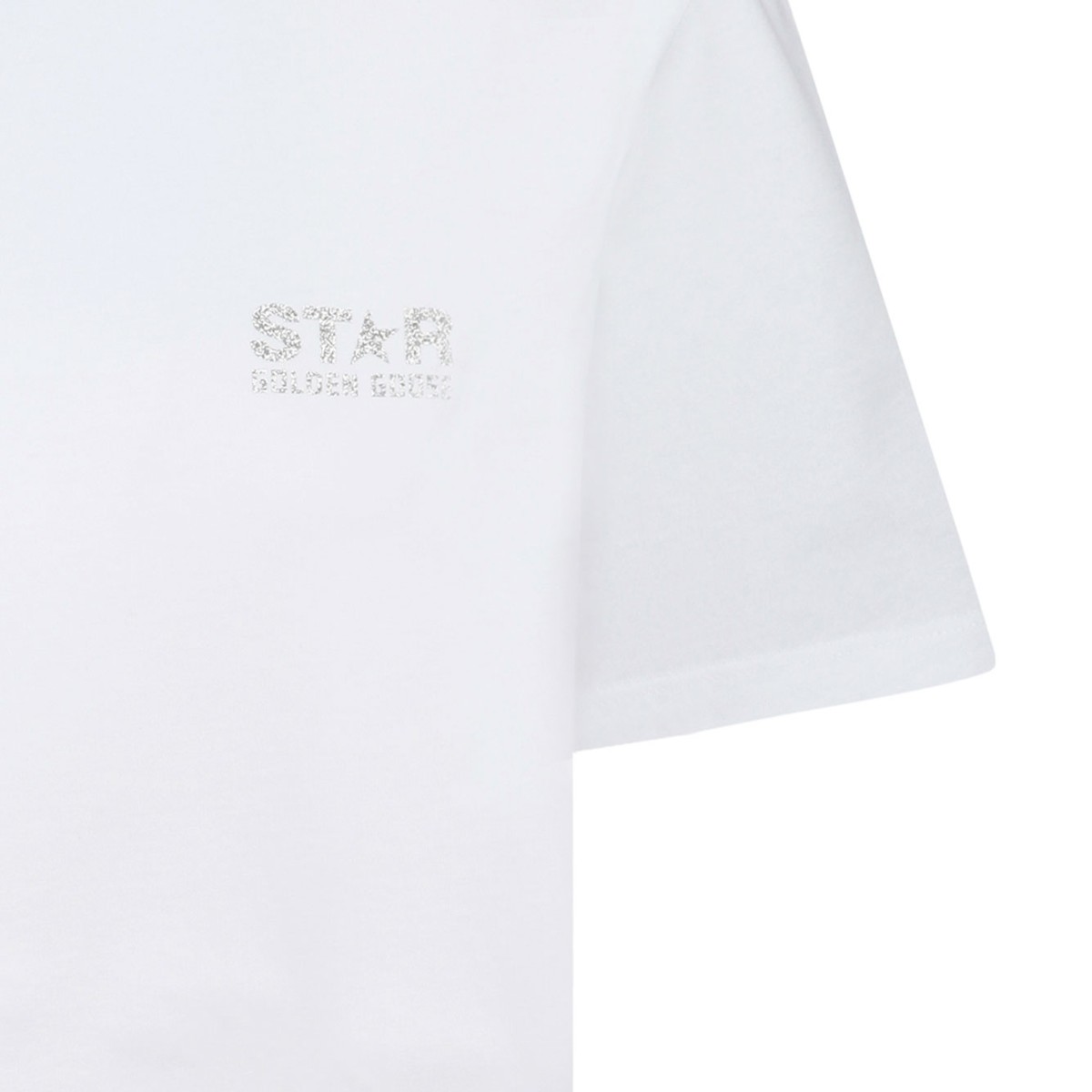 White and Silver Printed T-Shirt