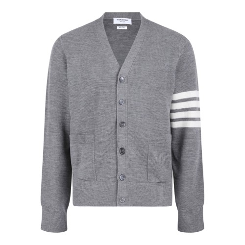 Ash Grey Striped Detail Cardigan