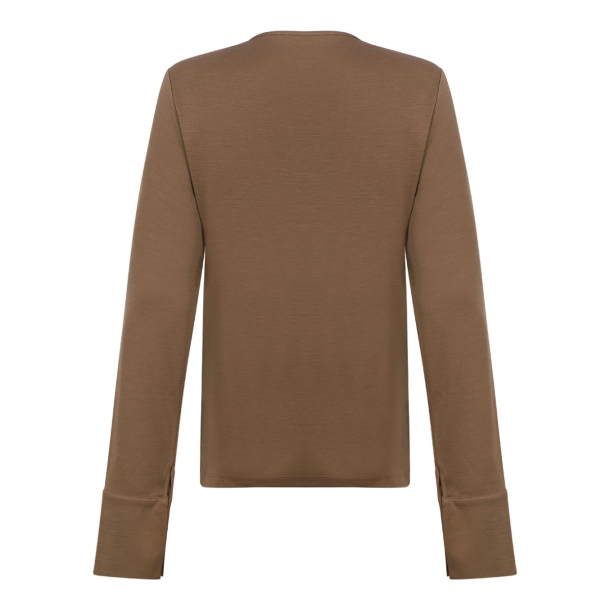 Dark Beige Wool Jersey T-Shirt