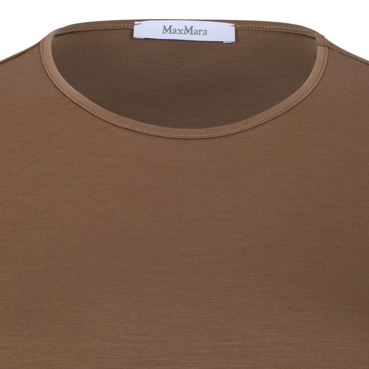 Dark Beige Wool Jersey T-Shirt