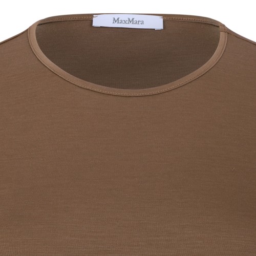 Dark Beige Wool Jersey T-Shirt
