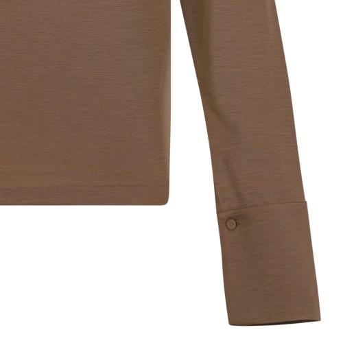 Dark Beige Wool Jersey T-Shirt