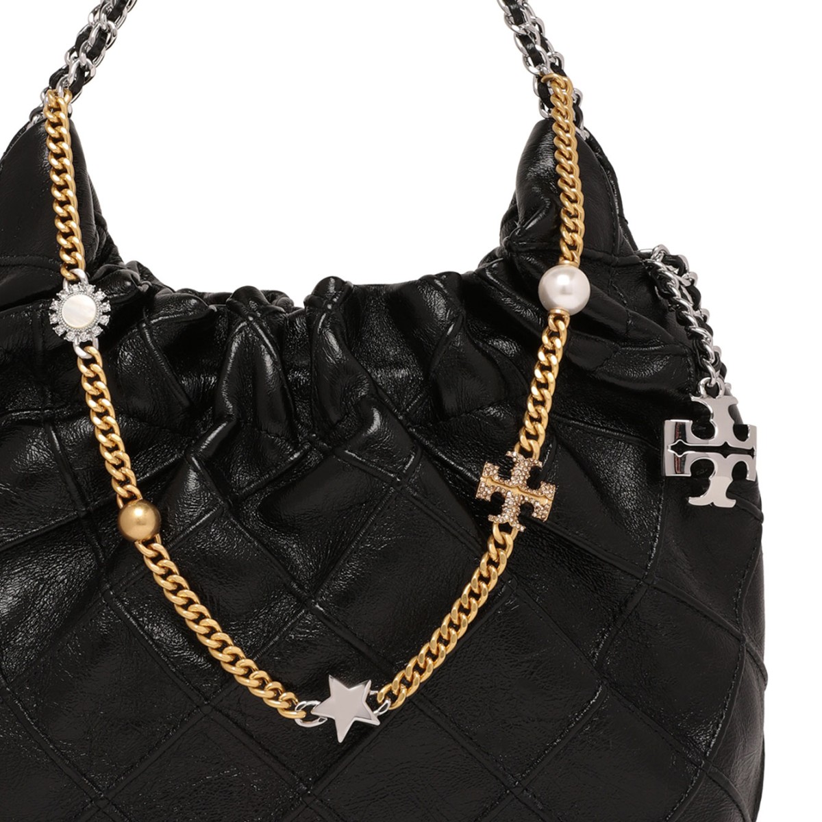Black Fleming Distressed Mini Hobo Bag