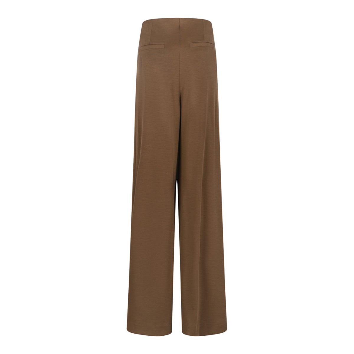 Dark Beige Wool Jersey Trousers