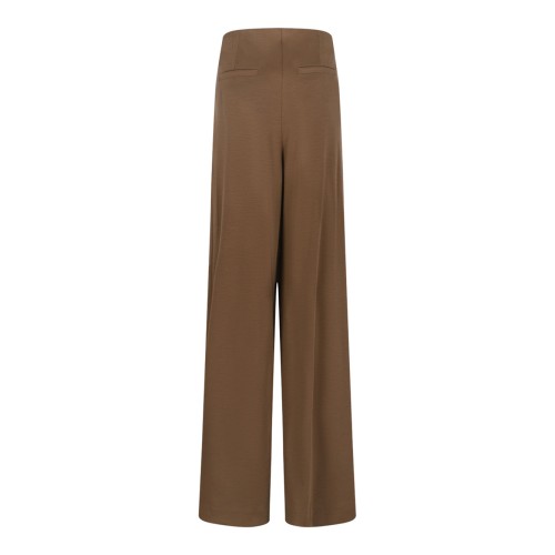 Dark Beige Wool Jersey Trousers