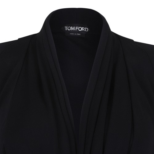 Black Draped Mini Dress