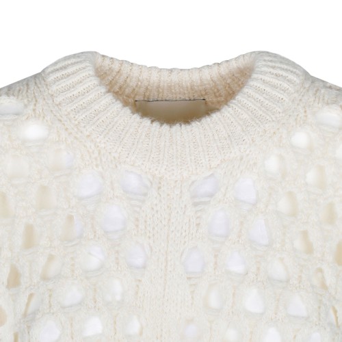 Ecru Perforated Sweater