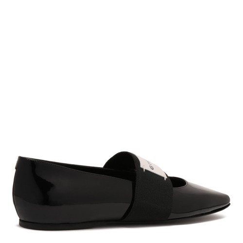 Black Sliced Square Ballerinas