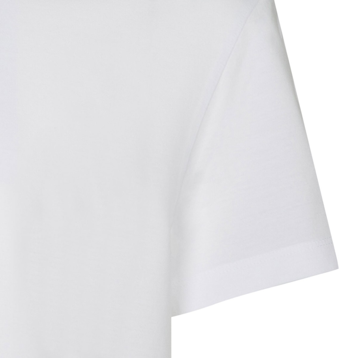 White Cotton Logo Print T-Shirt