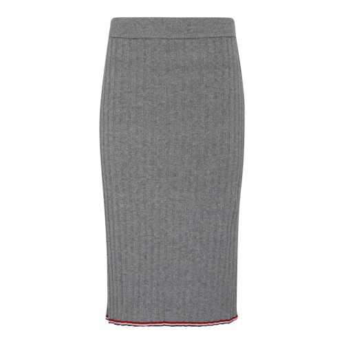 Light Grey Cashmere Pencil Skirt