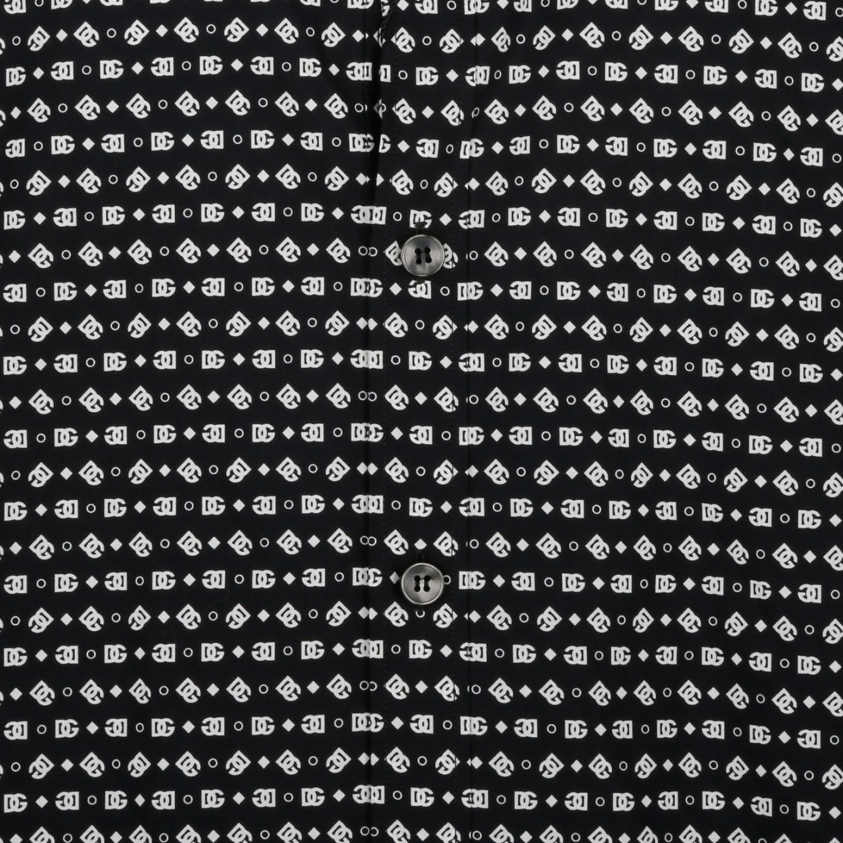 Black and White Cotton Geometric Print Shirt