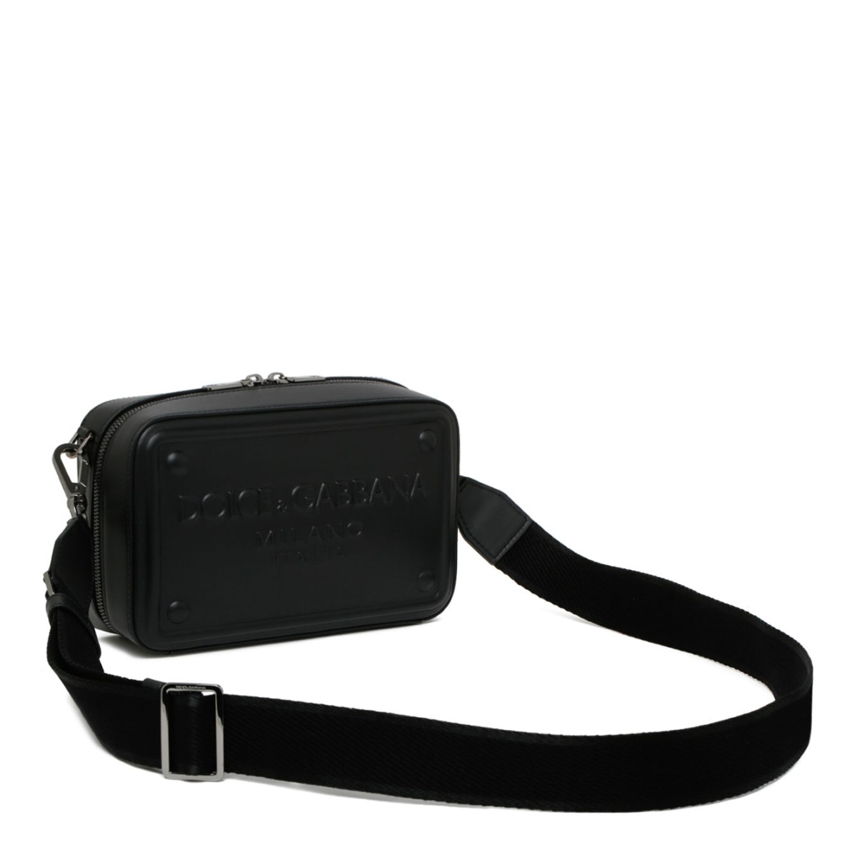 Black Logo Embossed Shoulder Strap