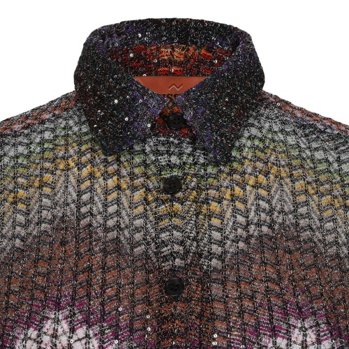 Multicolour Viscose Blouse Lame and Sequins