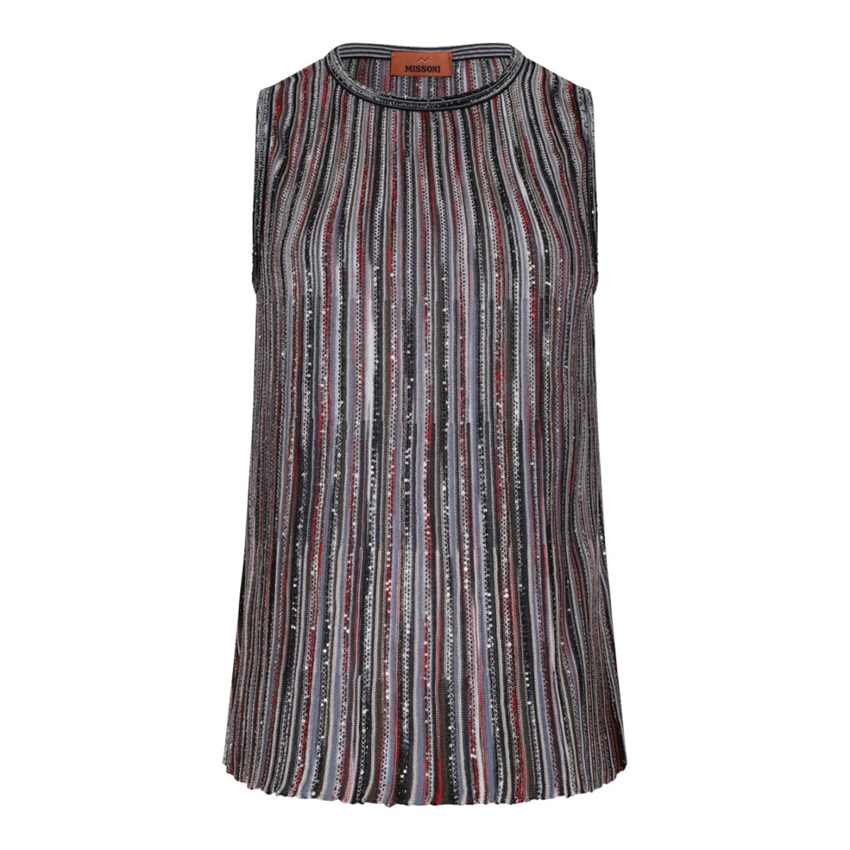 Multicolour Sleeveless Top With Sequins