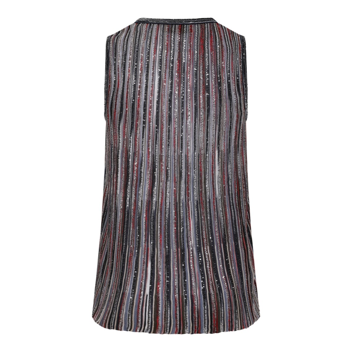 Multicolour Sleeveless Top With Sequins