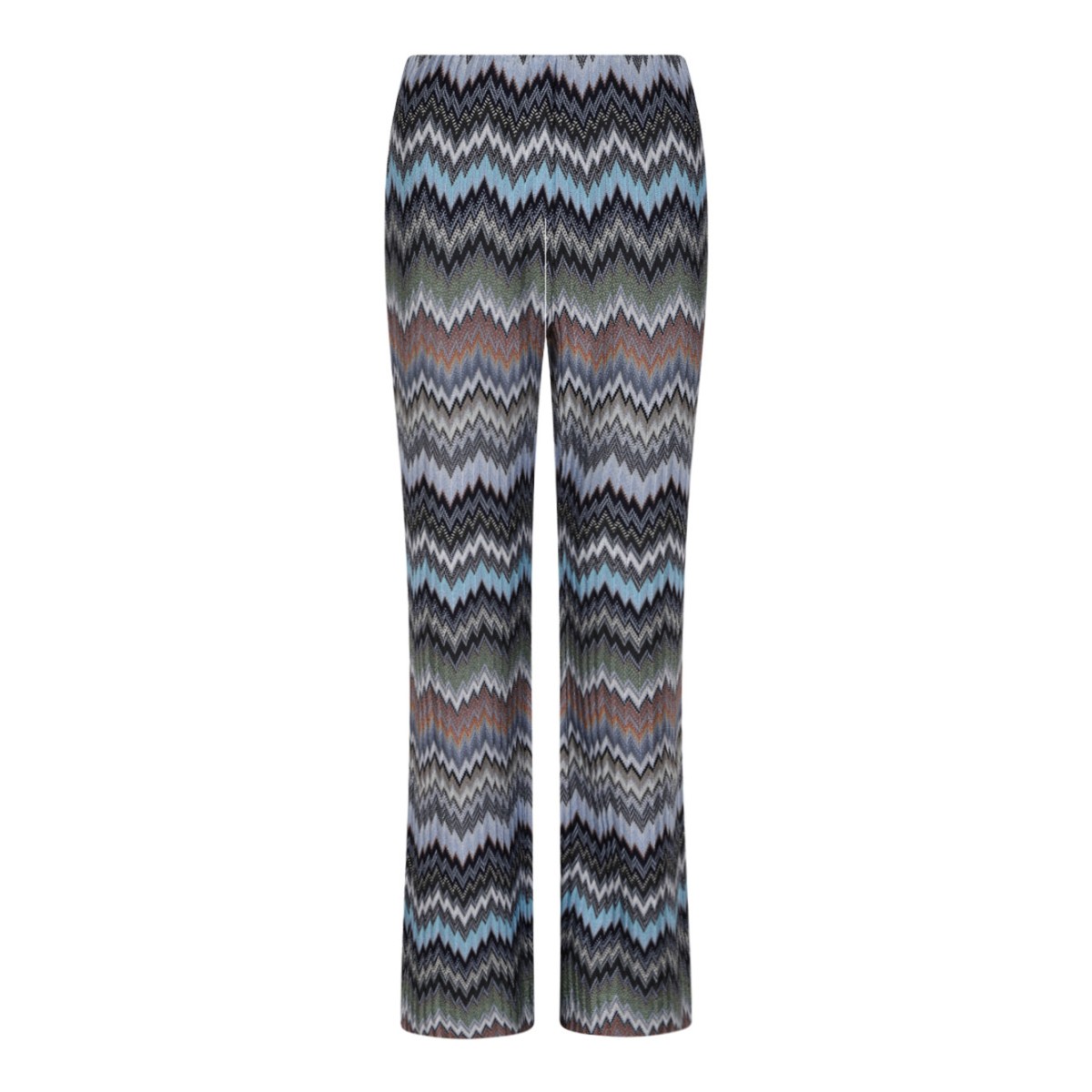 Multicolour Snakeskin Chevron Viscose Flare Trousers
