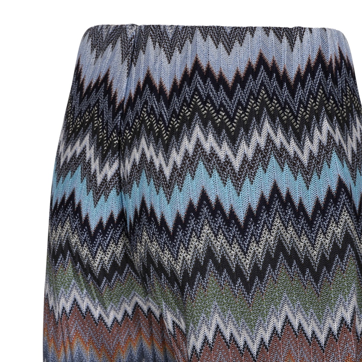 Multicolour Snakeskin Chevron Viscose Flare Trousers