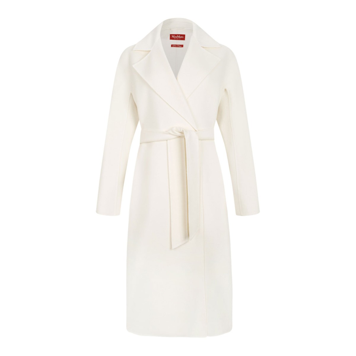 White Wool, Cashmere and Silk Long Coat