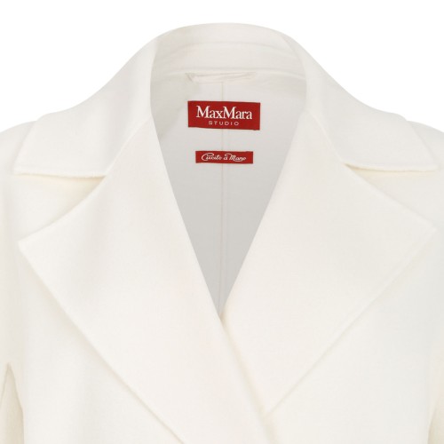 White Wool, Cashmere and Silk Long Coat