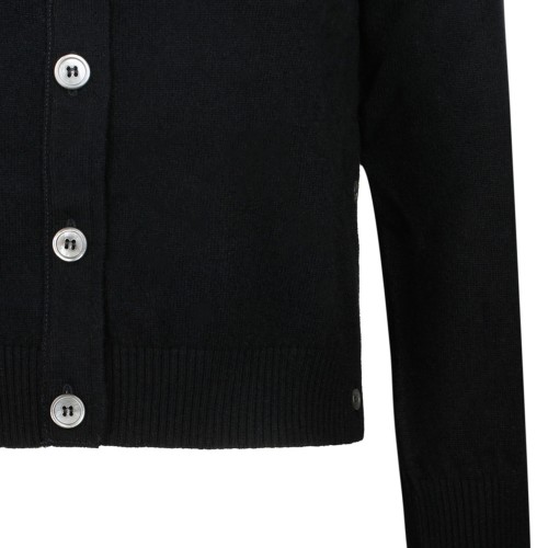 Black Crew Neck Cardigan