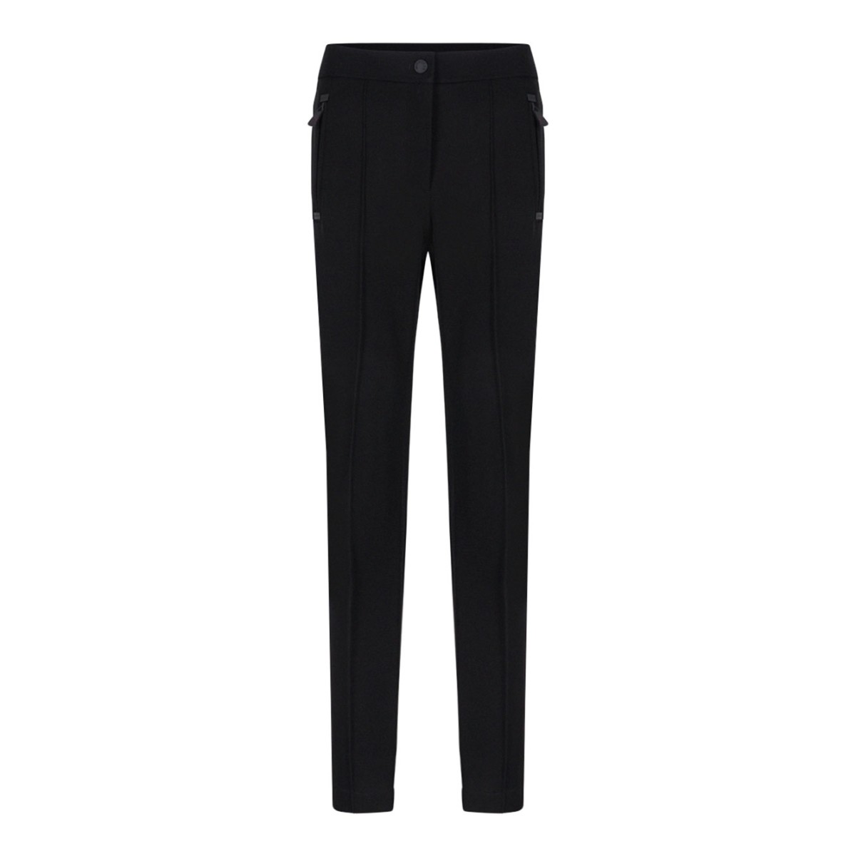 Black Mid-Rise Nylon Trousers
