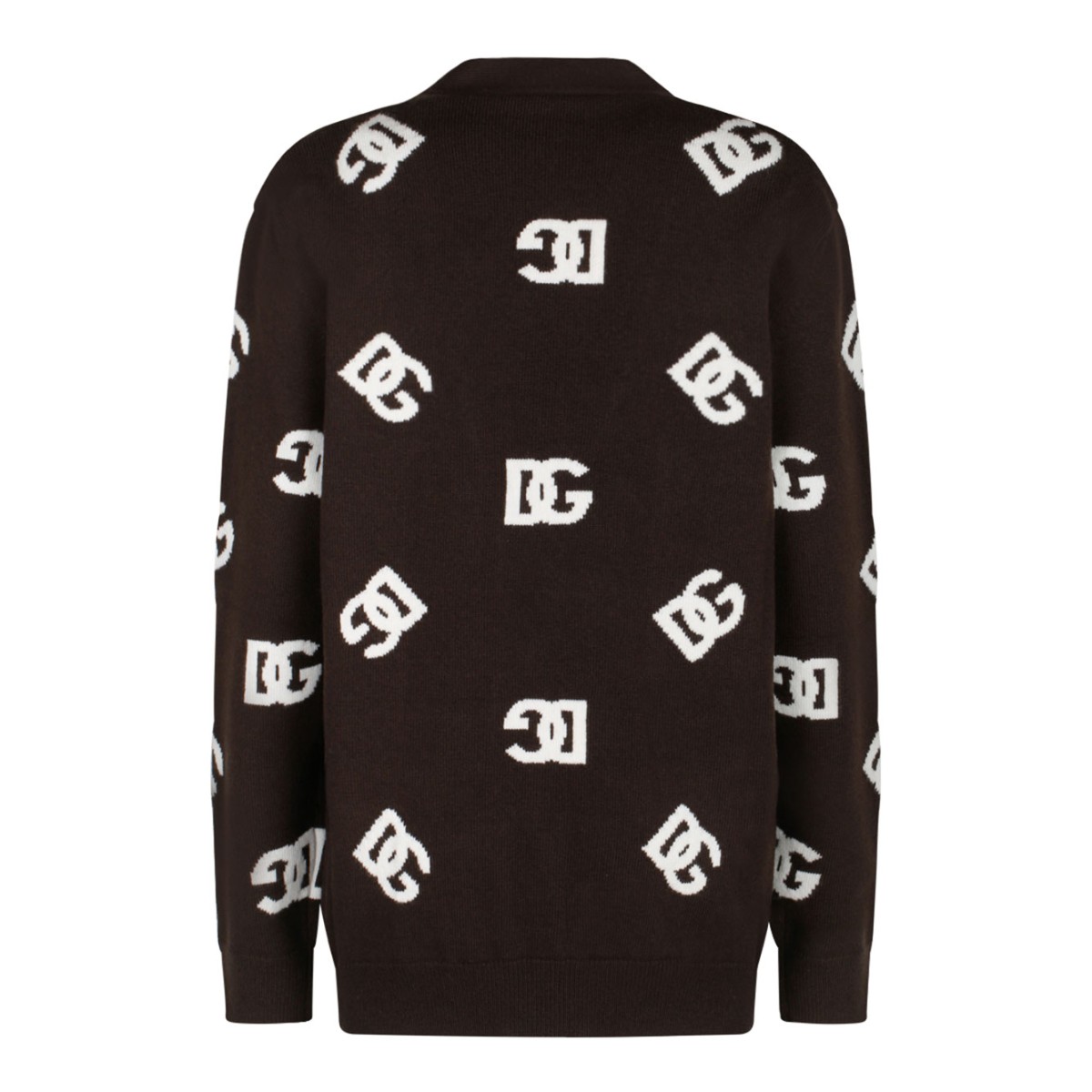 Brown and White DG Monogram Cardigan