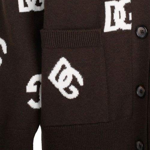 Brown and White DG Monogram Cardigan