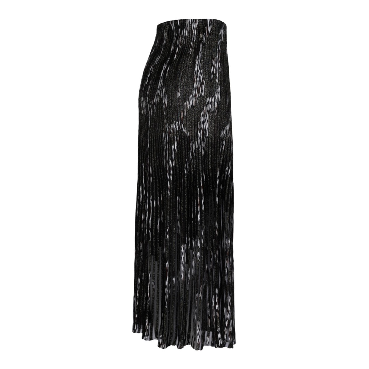 Brown and Black Pleated Lurex Skirt