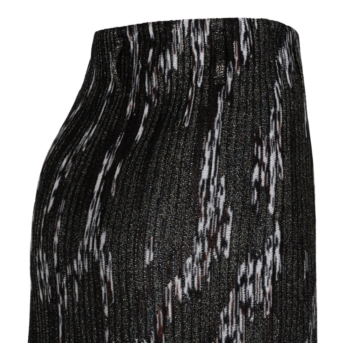 Brown and Black Pleated Lurex Skirt