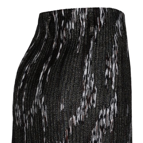 Brown and Black Pleated Lurex Skirt