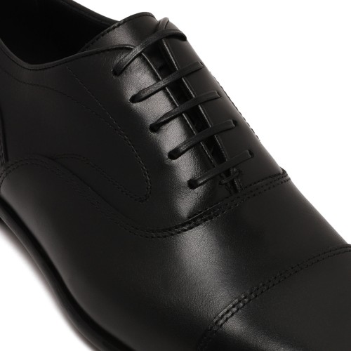 Black Oxford Shoes With Knotted Toes